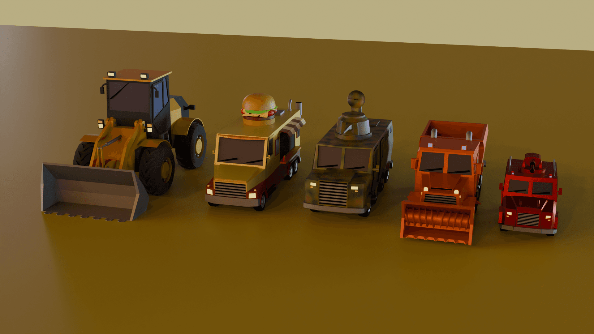 Stylized Utility & Service Vehicles Pack