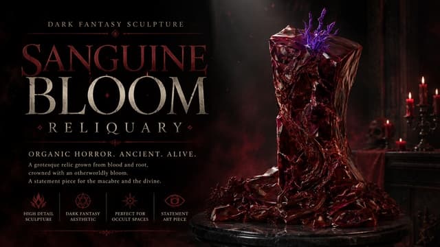 Sanguine Bloom Reliquary - Organic Horror Sculpture