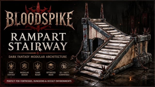 Bloodspike Rampart Stairway – Dark Fantasy Architecture