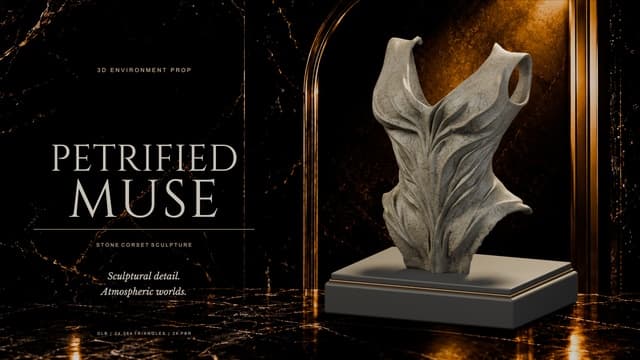 Petrified Muse - Stone Corset Sculpture | PBR Decor
