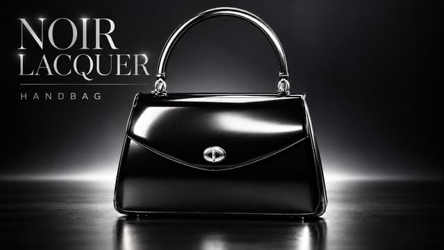 Noir Lacquer Handbag – Luxury Fashion Prop