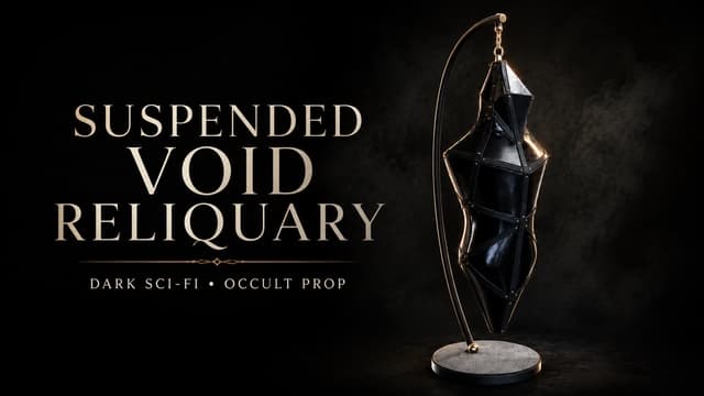 Suspended Void Reliquary – Dark Occult Sci-Fi Prop
