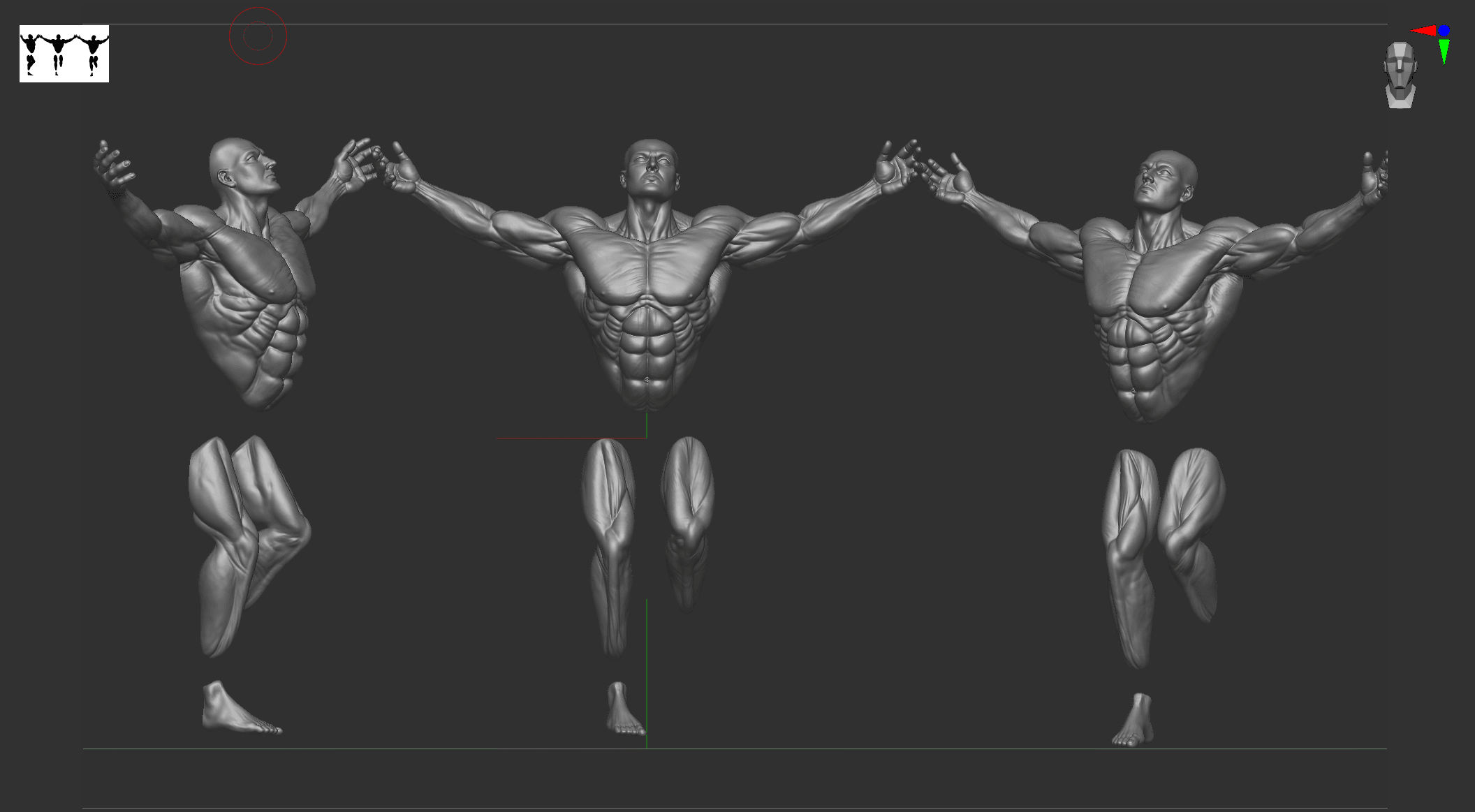 Muscular Man Wall Art Sculpture