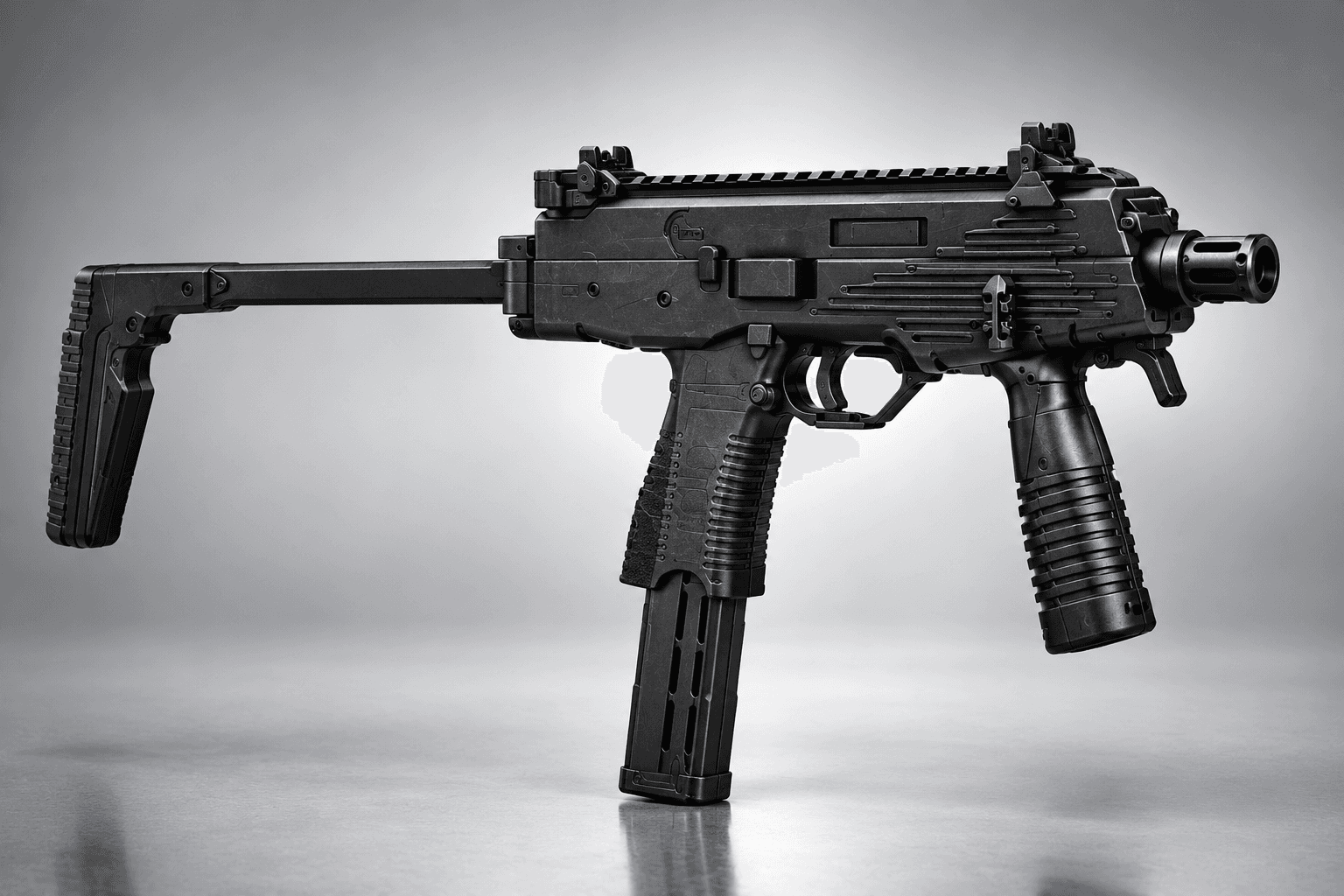 Brügger & Thomet B&T MP9 Submachine Gun 3D Model