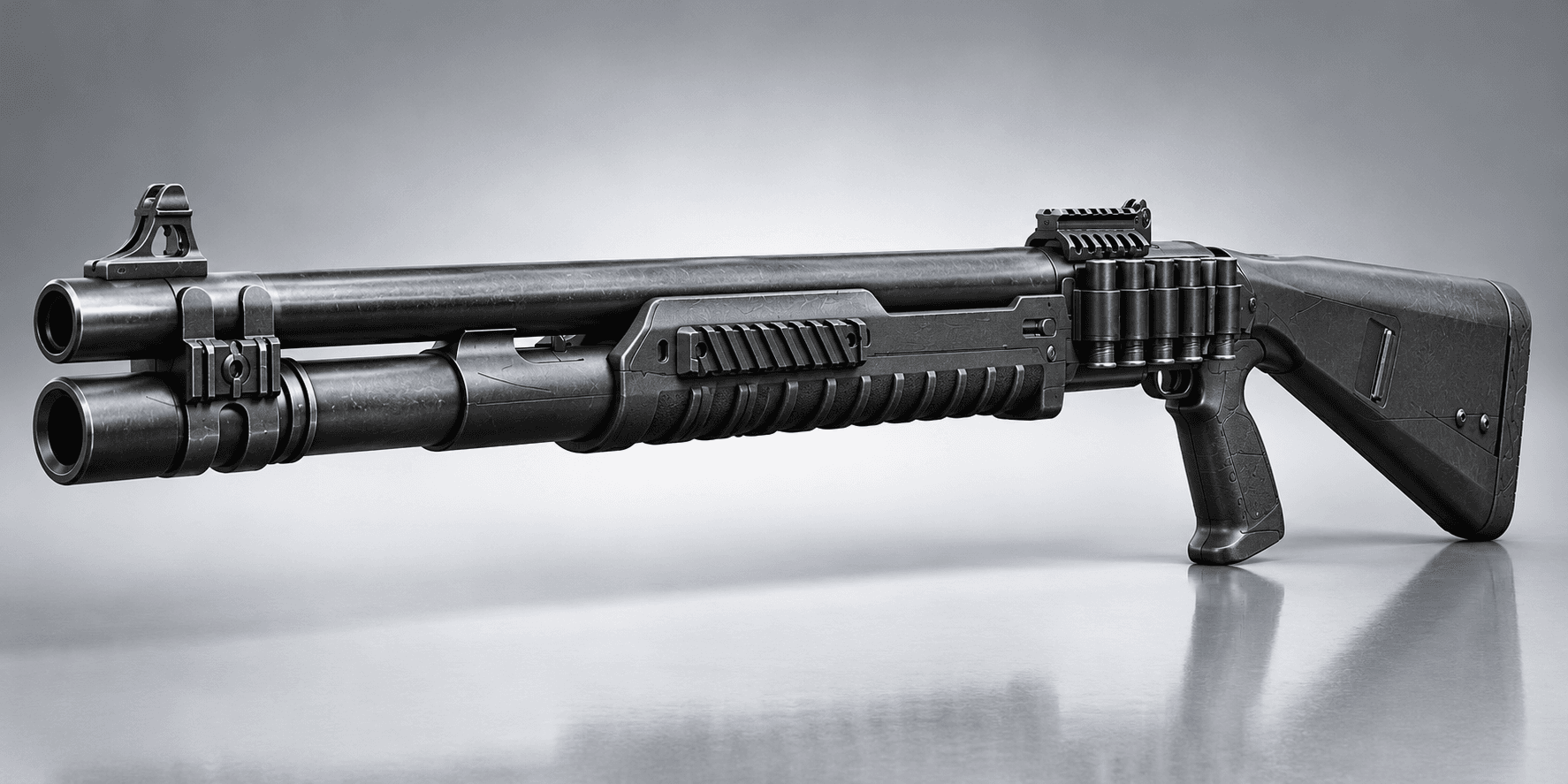 Benelli M4 Tactical Semi-Automatic Shotgun 3D Model